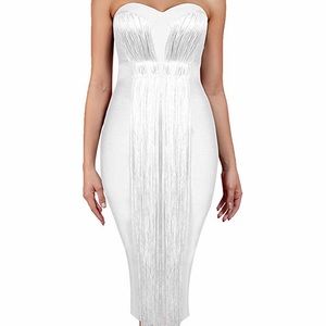 White dress with tassels